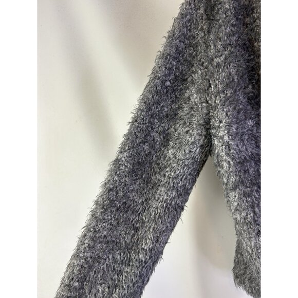Alice + Olivia Teddy Wrap Cropped Cardigan Sweater Gray - Picture 8 of 10